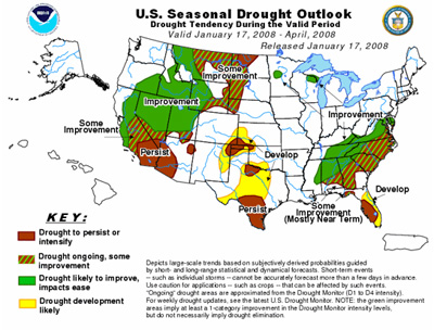 NOAA Drought Outlook for 2008
