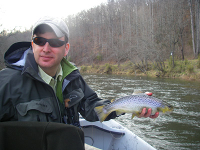 Peter Petruzzi with Tuckaseegee Brown Trout