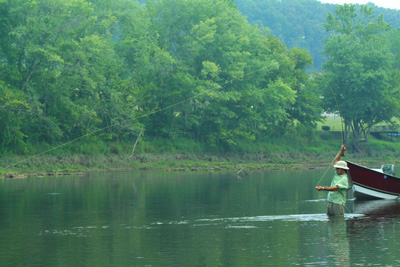 Ian Rutter hooked up with a rainbow trout on Tennessee’s Holston River