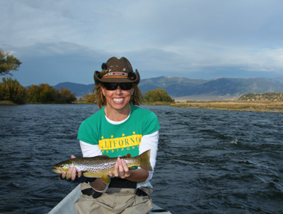 LaDawn Ostmann with a nice Madison River brown trout