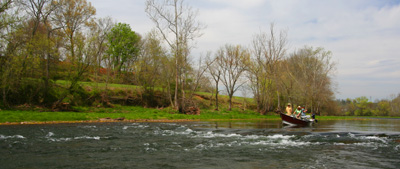 Charity at the oars Charity sets up for a small drop on the Holston River