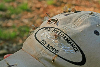 Flies on cap Check the complete fly assortment