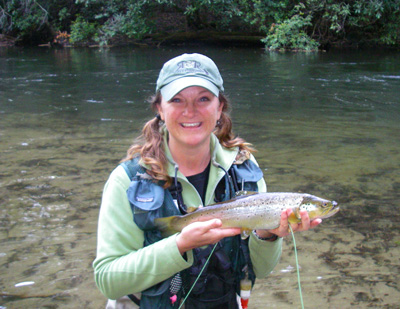 imgp0957 Charity caught this brown trout right next to camp