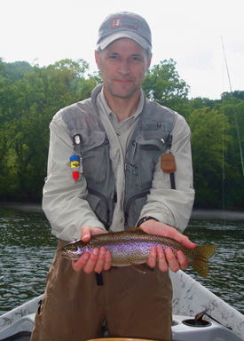 roundtreecollett The Clinch River is back! Roundtree Collett shows off one of many nice trout he caught on a float.