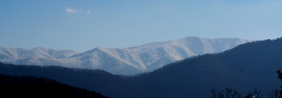 The view of Thunderhead Mountain from Townsend, TN