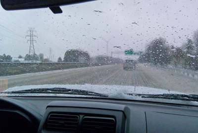 Living the dream as a fly fishing guide. This was the interstate in Charlotte Saturday morning on the way to the show.