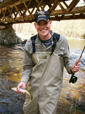 Cliff Nolan with brown trout Cliff Nolan caught this beautiful brown trout with Charity